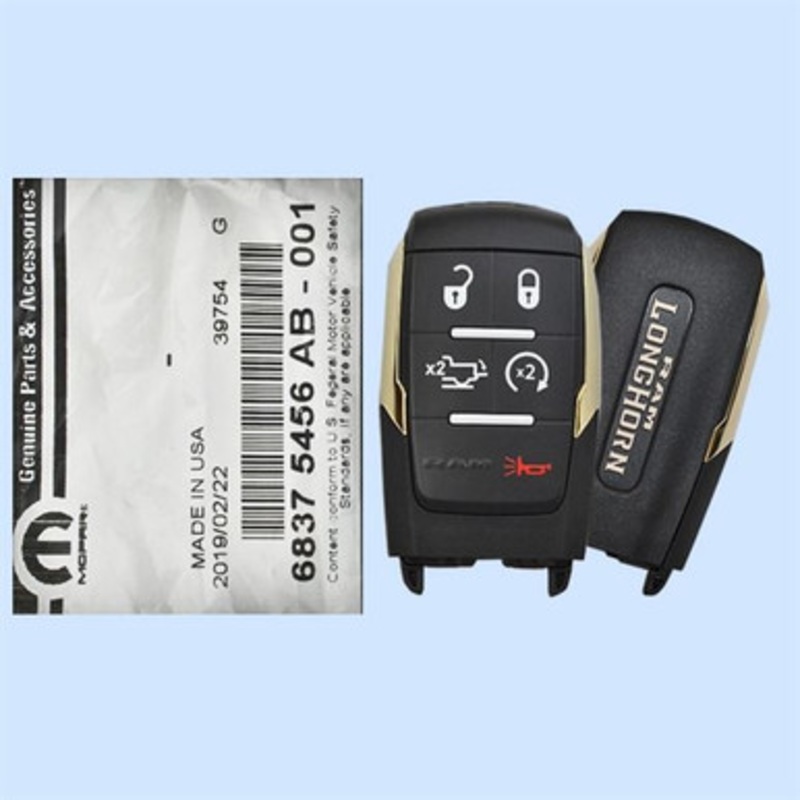 RAM Longhorn 5 Button Smart Key GQ4-76T, 68375456AB, 433 MHz – New OEM