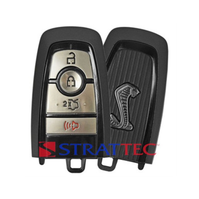 STRATTEC Cobra Logo (5933021) 164-R8187 4-Button Smart Key for Ford Mustang (315 MHZ) – 1 Way