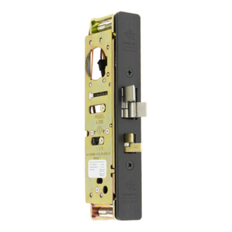 Adams Rite Steel Hawk 4300 Electrified Deadlatch, 1-1/8 Backset, No Monitoring, Surface Mount, Flat/Standard Jamb – Black Anodized