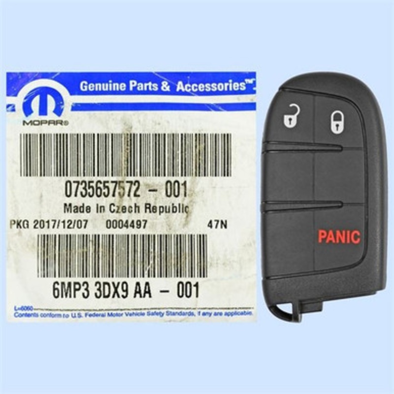 Jeep 3 Button Smart Key M3N-40821302, 6MP33DX9AA, 433 MHz – New OEM