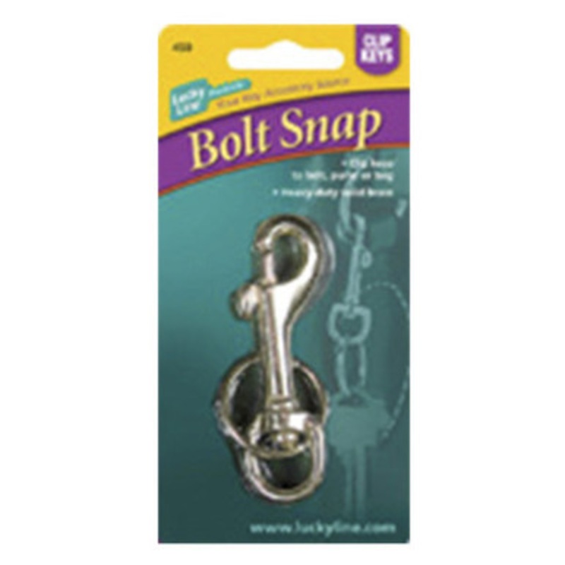 Lucky Line Bolt Snap Solid Brass With 1-Inch Split Key Ring – 1 Pcs – Carded