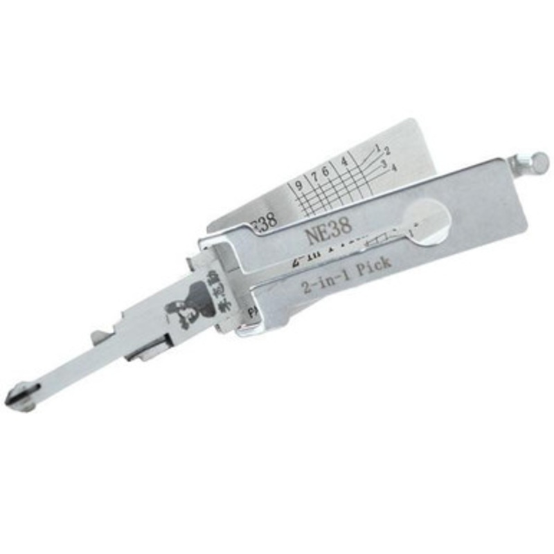 Original Lishi NE75 NE38 RV4 For Land Rover 2-in-1 Pick – Door/Trunk