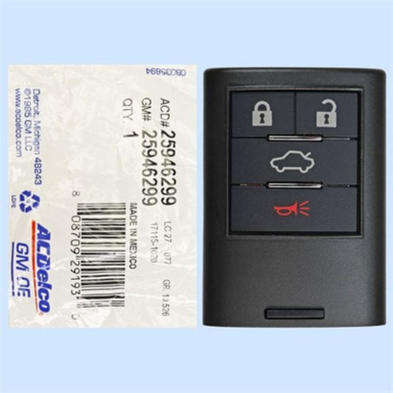 Cadillac 4-Button Smart Key Driver 2 M3N5WY7777A 25946299 315 MHz, New OEM