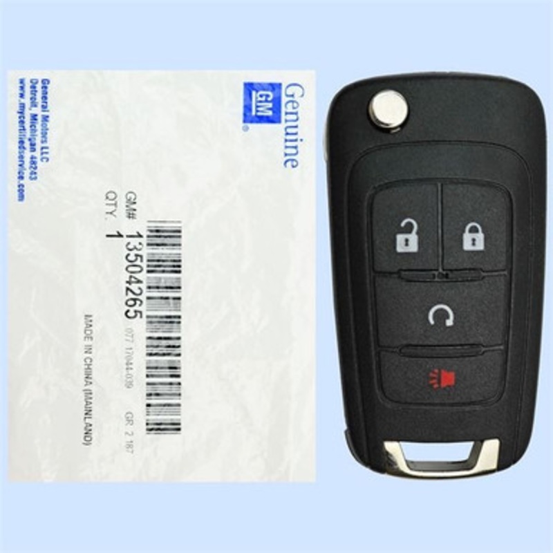 Chevrolet 4 Button Non-PEPS Remote Flip Key KR55WK500733, 13501916, 315 MHz – New, OEM
