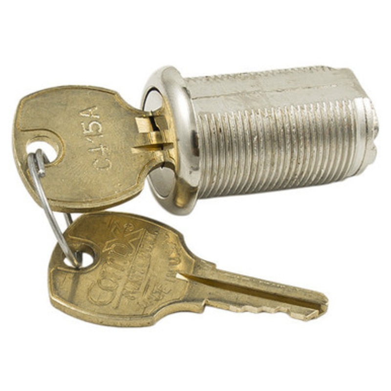 Compx C8073 Disc Tumbler Cam Lock – 1-3/16 C415A Keyed Alike, 14A Bright Nickel