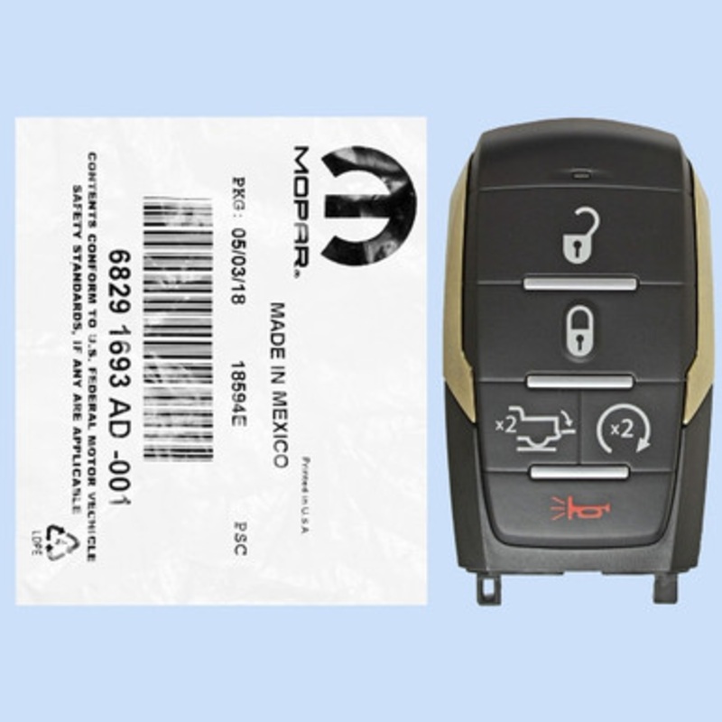 RAM 5 Button Smart Key OHT-4882056, 68291693AD, 433 MHz – New OEM