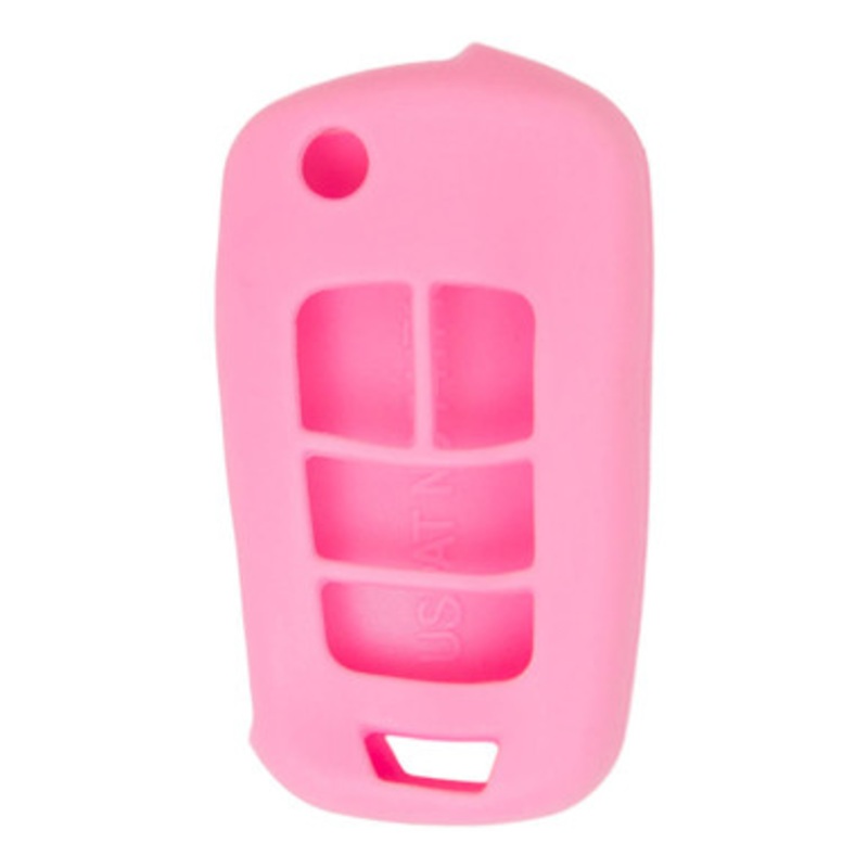 Replacement Silicone Jacket Keyless Remote Cover GMC95 for GM 5 Button Flip Remote Key FCC ID: OHT01060512 – Pink