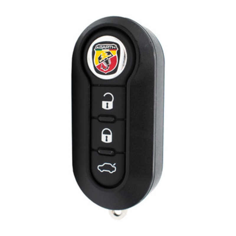 ABARTH 3 Button Remote Flip Key LTQF12AM433TX, 68191237, 433 MHz – Refurbished, Grade A