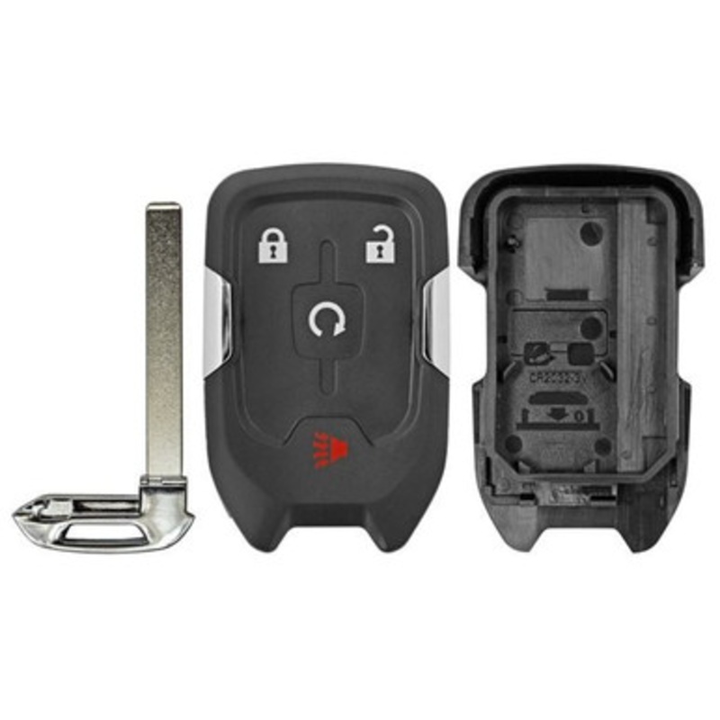 GMC 4 Button Smart Key Replacement Shell, Case and Pad Only, HYQ1AA, HYQ1EA, No Electronics, Standard Aftermarket