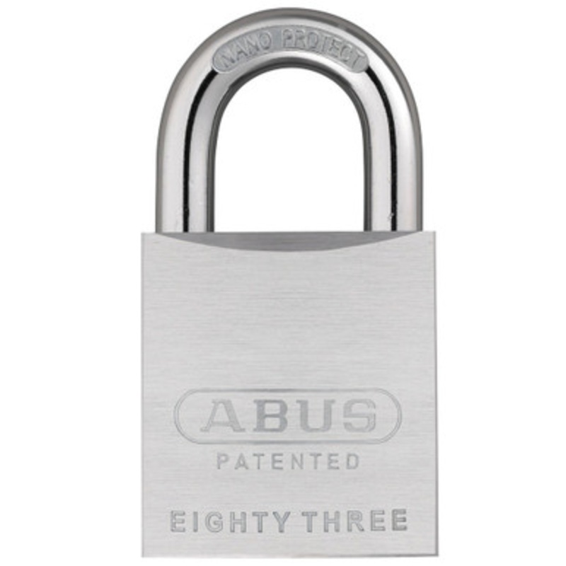 ABUS 83 Series Padlock – SFIC 83IC/50 Brass/Nickel Body 1-inch Without Cylinder