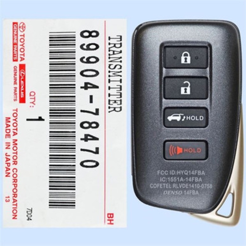 Lexus 4 Button Proximity Key HYQ14FBA 89904-78070, 89904-78470 – New OEM