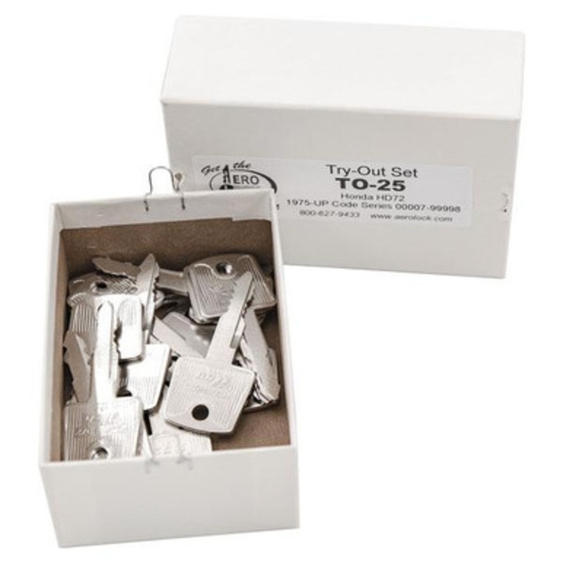 Aero Lock HD72 Tryout Keys Set For Honda ATV and Motorcycles – 16 Keys