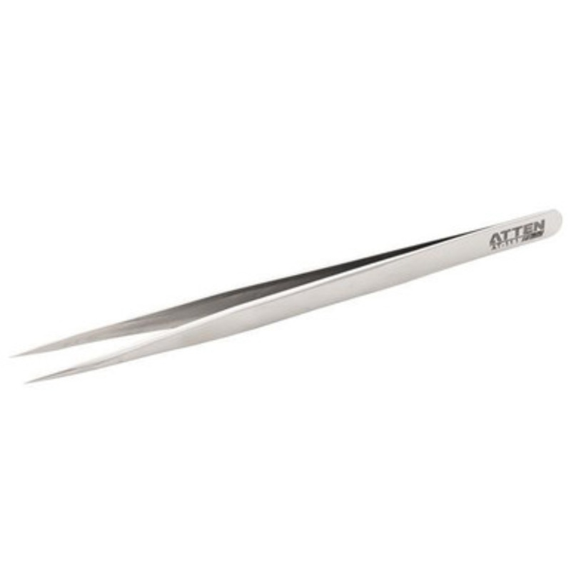 ATTEN AT-111 Non-Magnetic Stainless Steel Tweezers (5.51 inches)