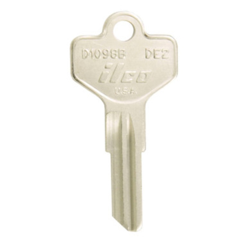ILCO D1098B DE2 Dexter Lockset Key Blank – Nickel Plated Brass – 10 Pack