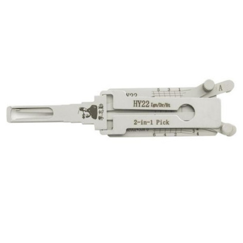 Original Lishi HY22 KIA7 KK10 2-Track 6-Cut Hyundai Kia 2-in-1 Pick – Ignition / Door / Trunk – Anti Glare