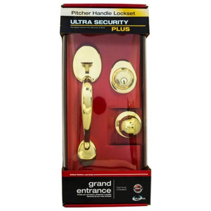 Ultra 45025 Grade 3 Combo Entry Cheltenham Ball Knob Handleset – Kwikset KW1 – Polish Brass – US3