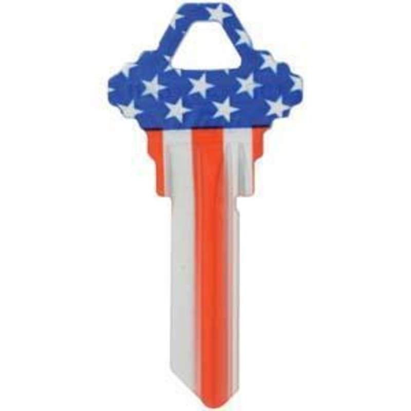 ILCO SC1 US FLAG Print Personalized Key, Pack of 10