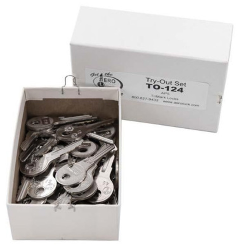 Aero Lock AP5 Tryout Keys For TriMark Locks – Code Series: TM, 51-100,151-200, 500-650, 901-950 – 42 Keys