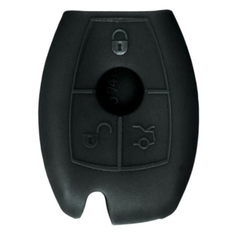 Replacement Silicone Jacket Keyless Remote Cover MRCDN13 for Mercedes 4 Button Remote Key FCC ID: IYZDC07 – Black
