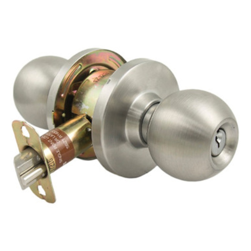 (KC2386 EMP) PLS K280 32D Grade 2 Knob – Storeroom – 2-3/4 Backset – Stainless Steel